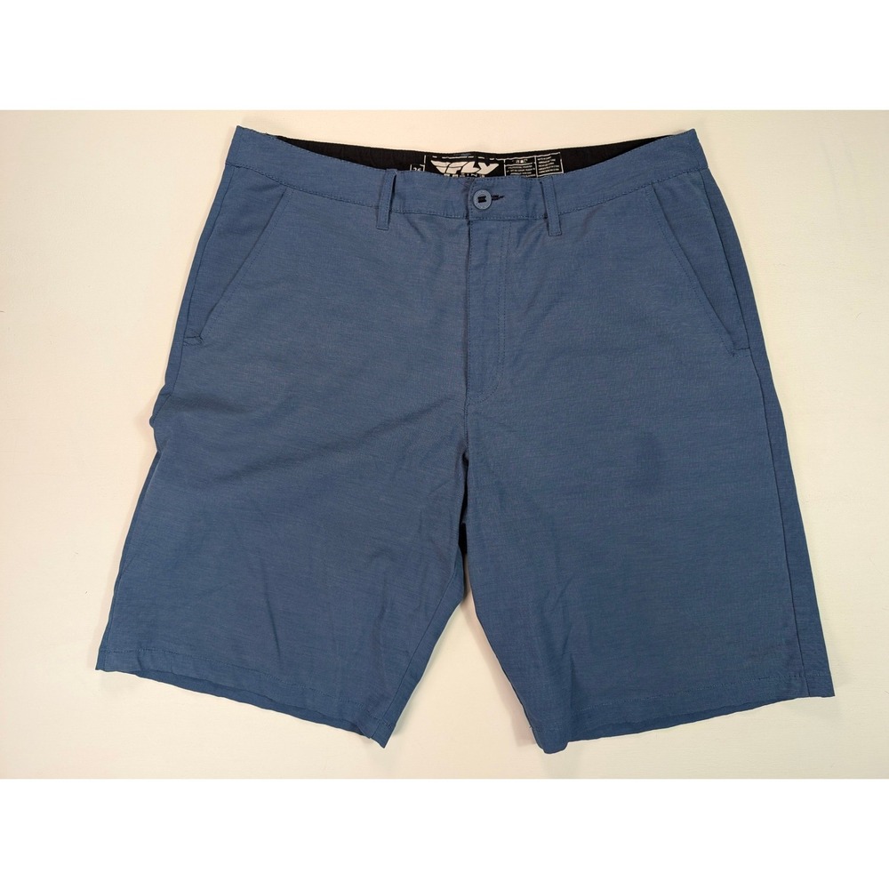 Fly Racing Mens Blue Hybrid Walk Shorts Size 36 Casual Active Stretch Micro-Cord